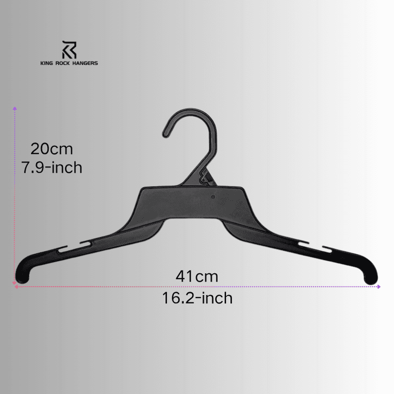 41cm Black Plastic Garment Hanger for Wholesale Packing & Wardrobe Organization