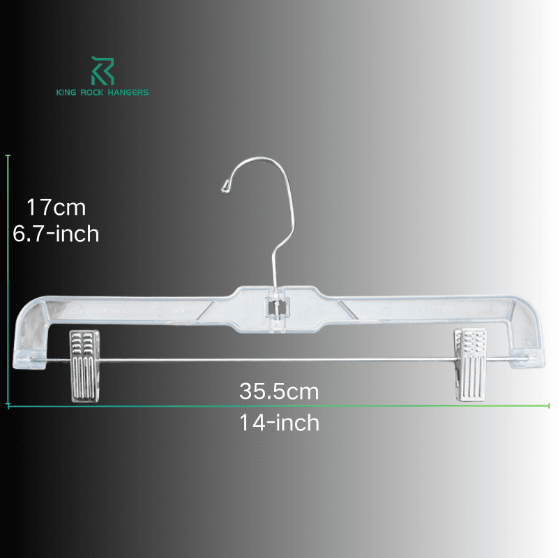 Cabide de plástico reforçado para calças, modelo 5131, para varejo e comércio eletrônico.